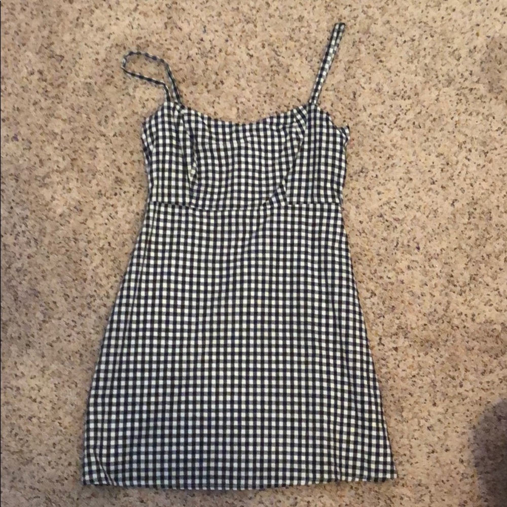 Brandy Melville black mini checkered dress